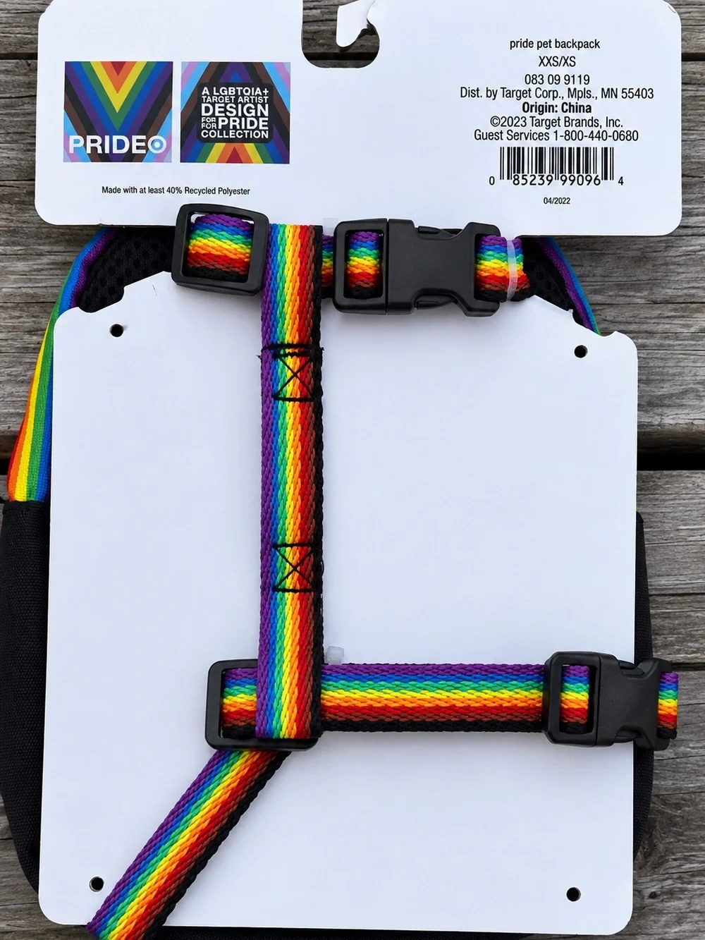 NWT Boots & Barkley Pride Backpack Harness XXS/XS